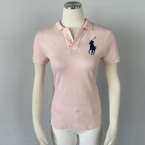 NWT Ralph Lauren Skinny Fit Big Polo Pink Small - Picture 1 of 12